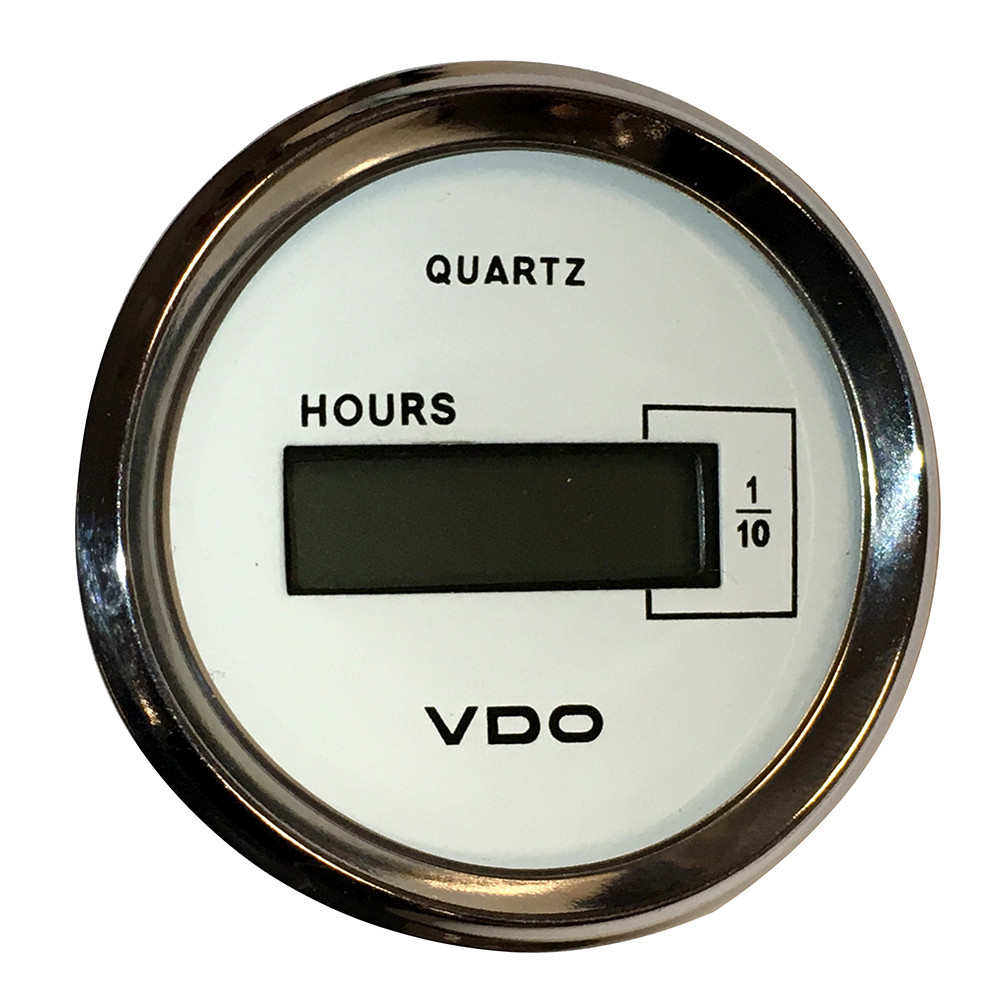 VDO Cockpit Marine 52mm (2-1\/16") LCD Hourmeter - White Dial\/Chrome Bezel