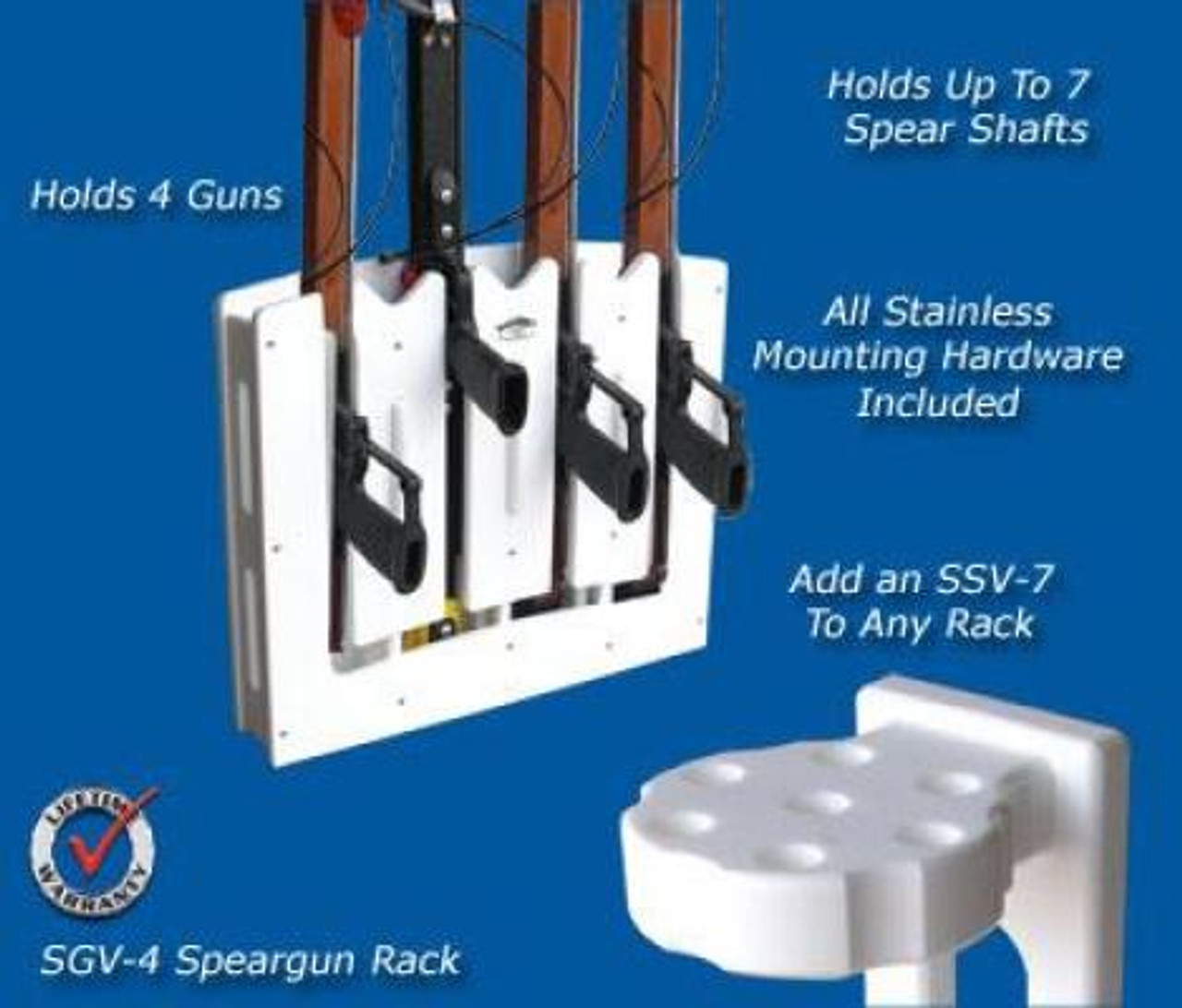 Deep Blue Marine Speargun Rack - 4 Guns for Koah Spearguns