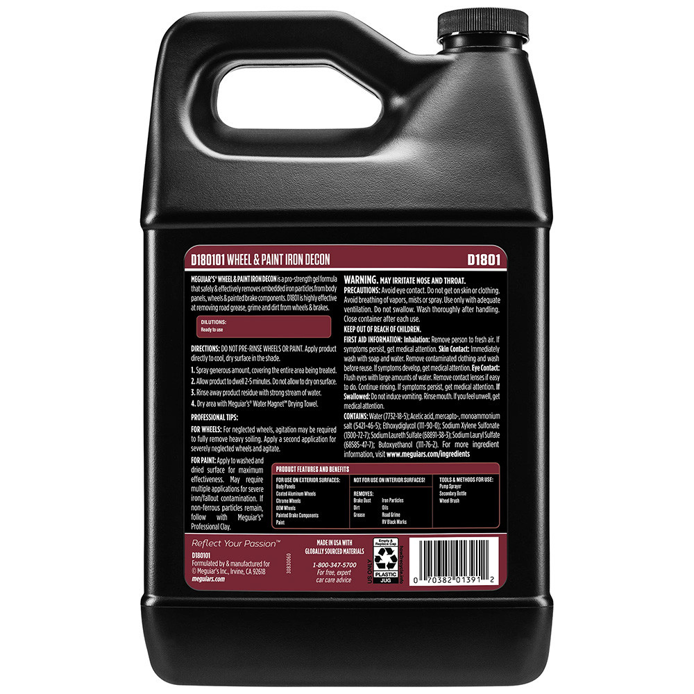 Meguiars Wheel  Paint Iron DECON - Pro-Strength Iron Remover - 1 Gallon