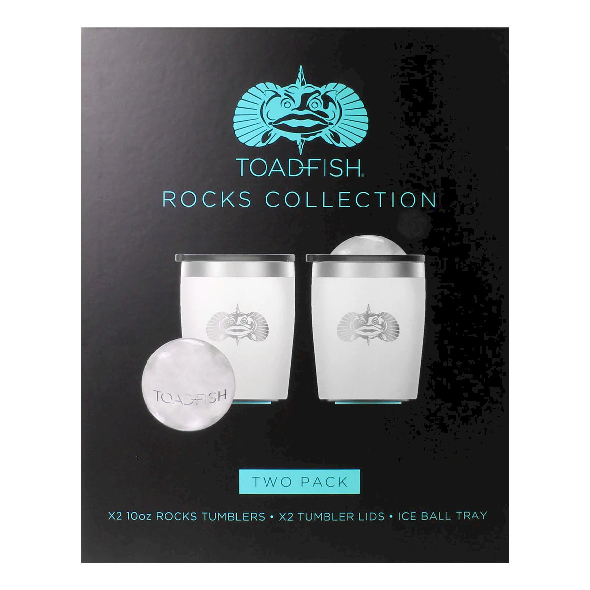 Toadfish Outfitters Rocks 2-pack with Ice Ball Tray - White