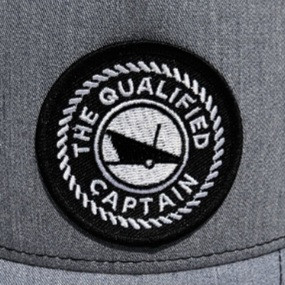 The Qualified Captain Embroidered Patch Trucker Hat - Heather Grey/Black