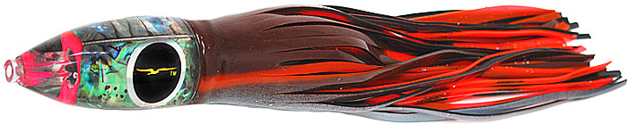 Black Bart Wicked Trolling Lure - Petrolero/Orange Dot