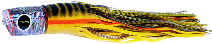 Black Bart Warrior Marlin Lure - Yellow Tiger/Gold Dot