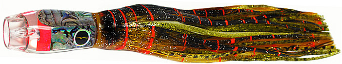 Black Bart Pro Jet Trolling Lure - Brown-Gold Orange/Gold Dot