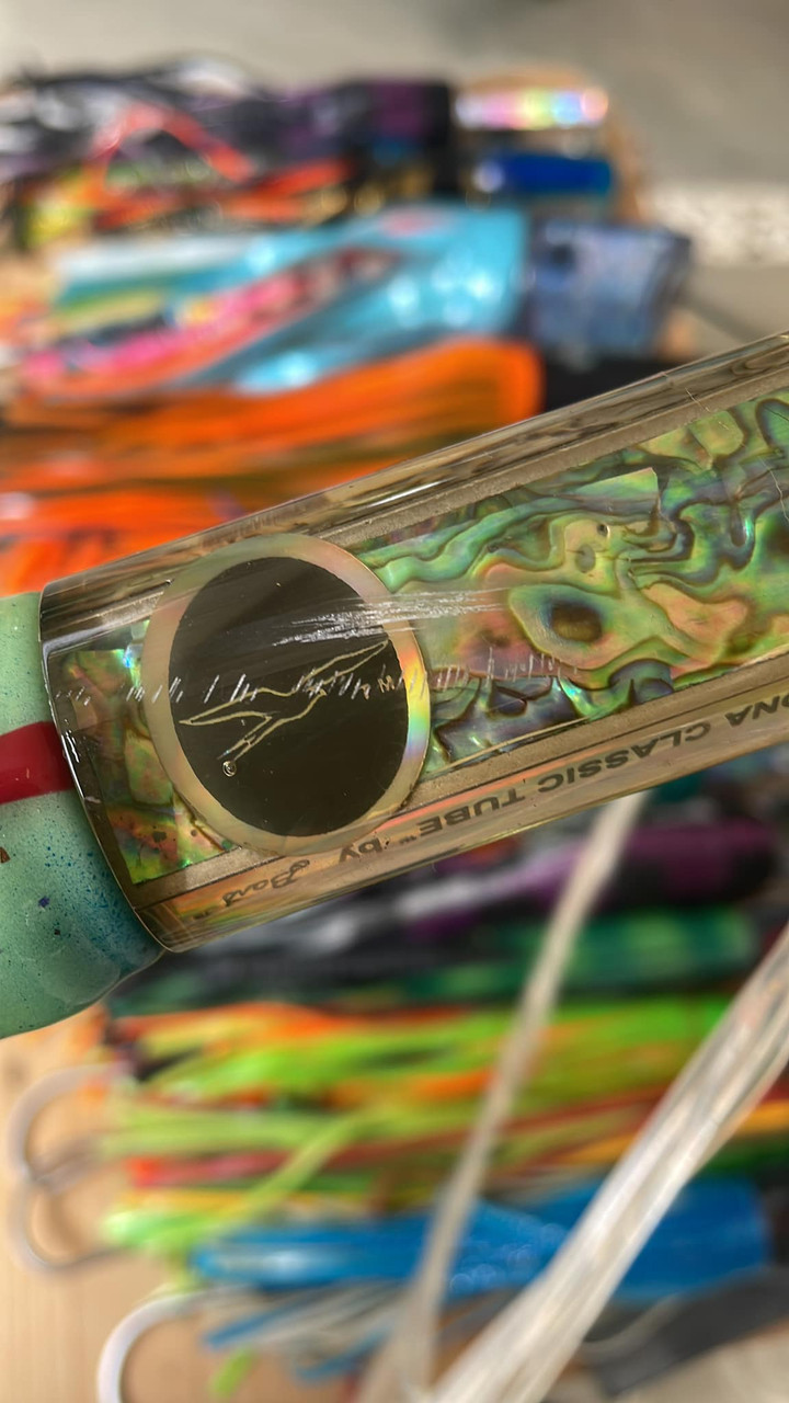 Black Bart Kona Classic Tube Marlin Lure-Glow/Green Chartreuse