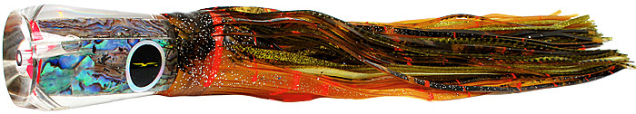 Black Bart Oz Prowler Marlin Lure - Brown Gold Orange/Gold Dot
