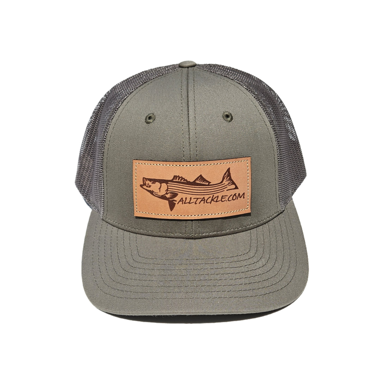 Alltackle Hat - Striped Bass Leather Patch - Olive Green