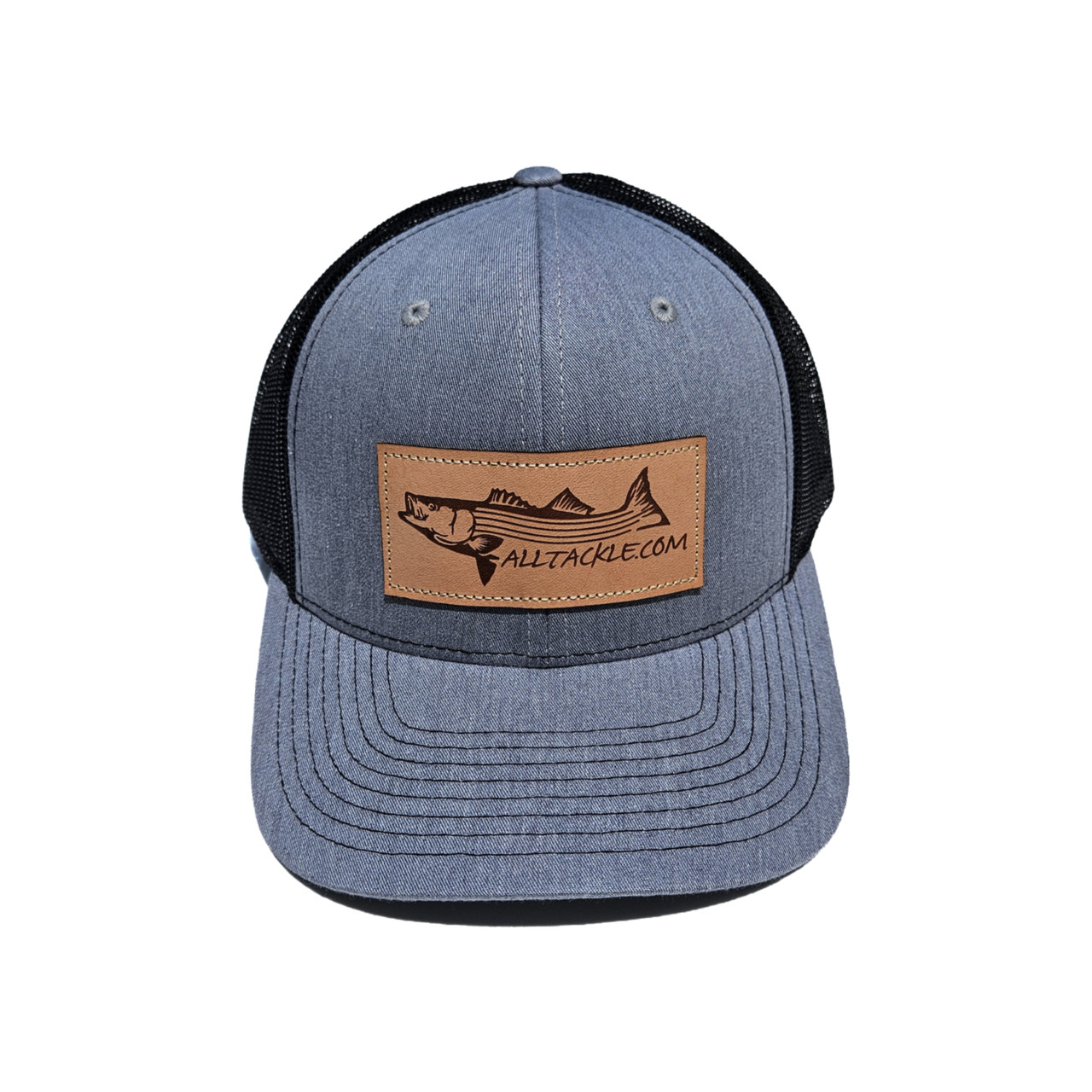 Alltackle Hat - Striped Bass Leather Patch - Heather