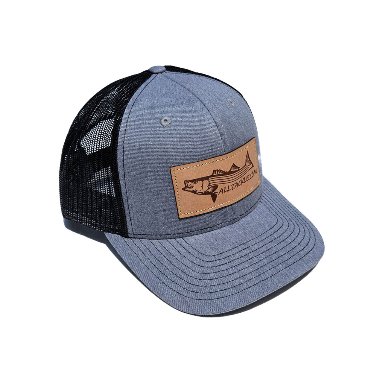 Alltackle Hat - Striped Bass Leather Patch - Heather