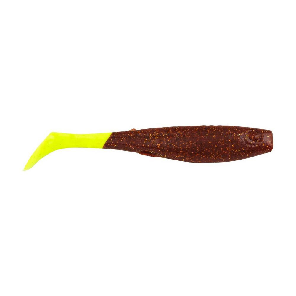 Berkley Gulp! Saltwater Paddleshad - 4" - Root Beer Gold\/Chartreuse