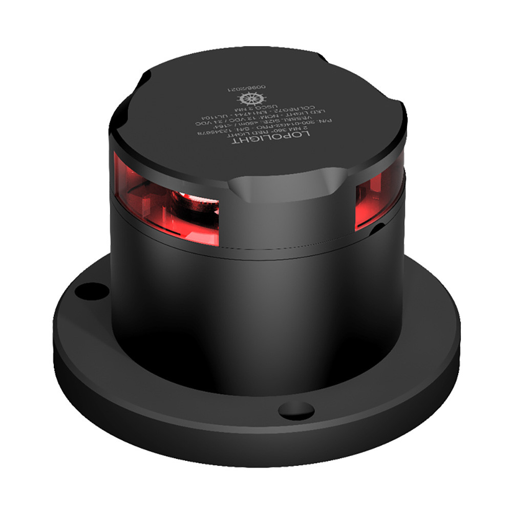 Lopolight 360-Degree Red Nav Light w\/De-Icing Function - Black Housing