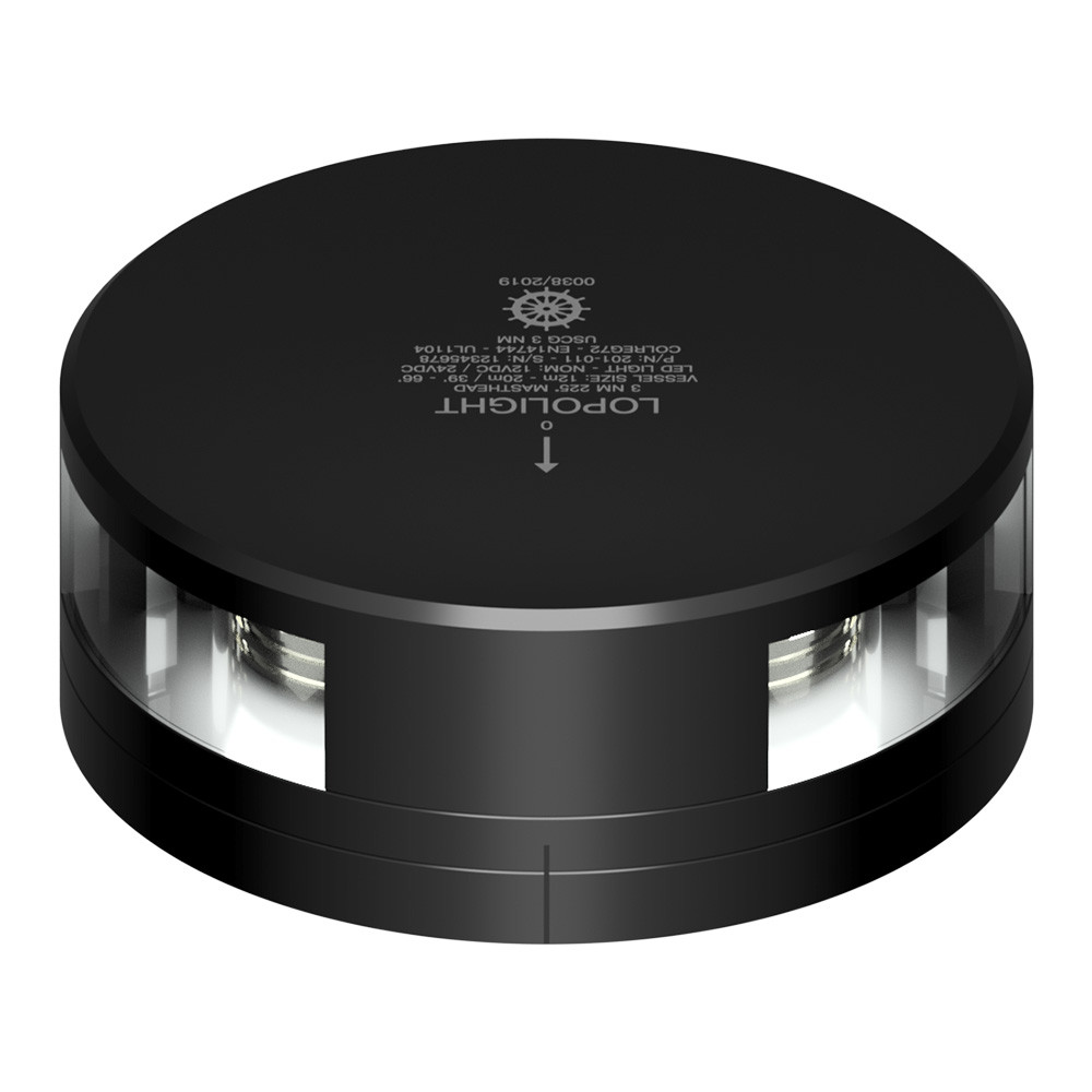 Lopolight Masthead Light - 3NM - Black Housing w\/FB Base