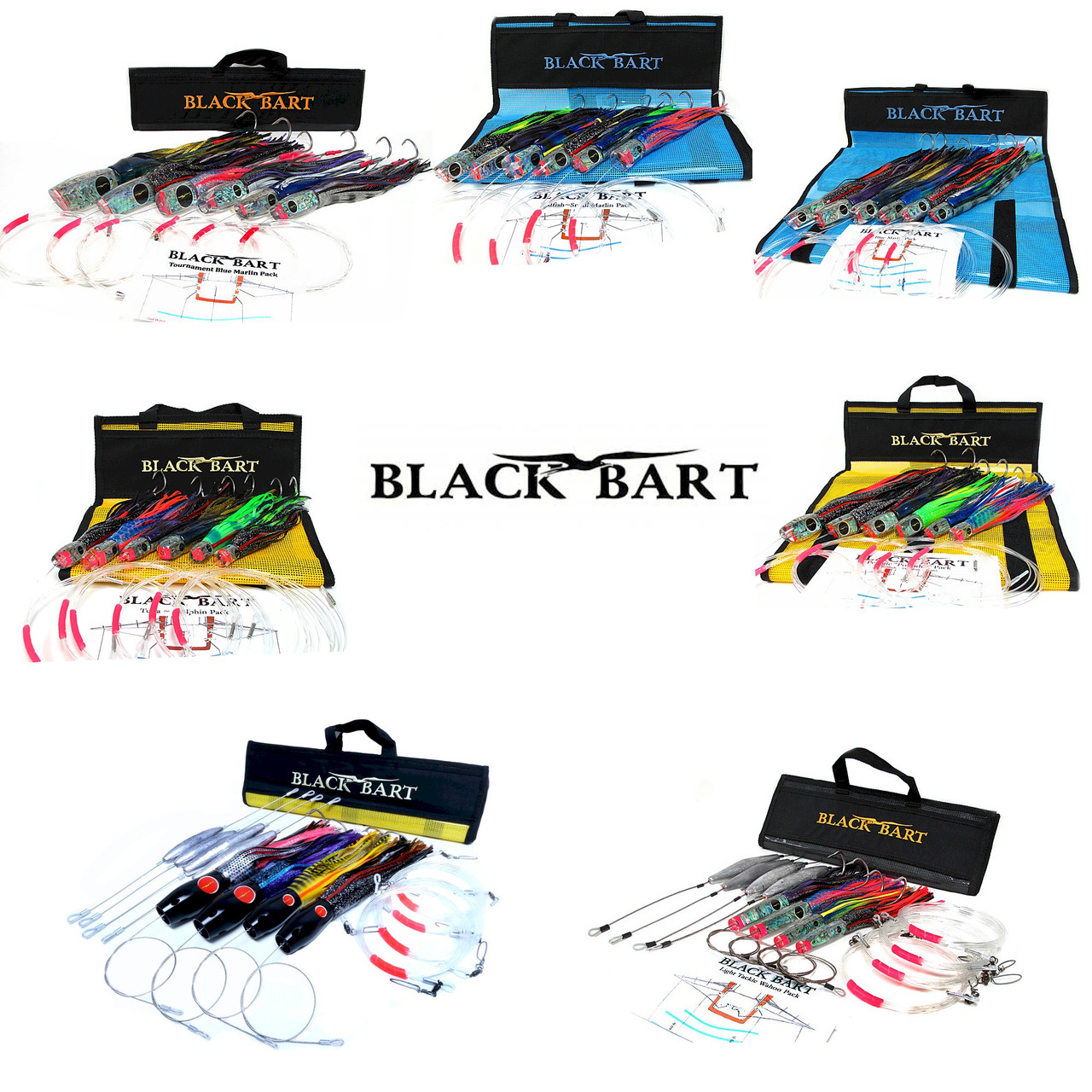 Black Bart Offshore Trolling 7 Pack Dream Kit - Rigged w/ Double Hooks