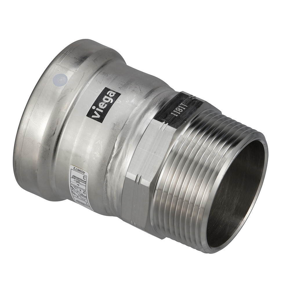 Viega MegaPress 316 FKM MPT Adapter - 2-1\/2" x 2-1\/2" (MPT)