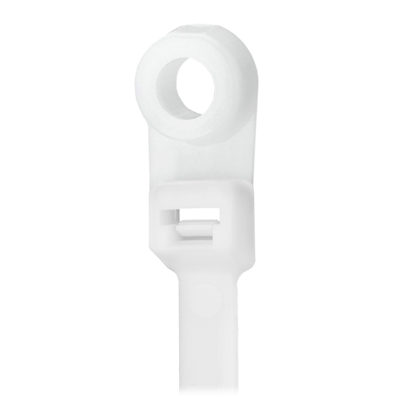 Pacer 8" Cable Tie w\/Mounting Ring - Natural Color - 50lb Tensile Strength - 2" Bundle Diameter - 100 Piece Bag