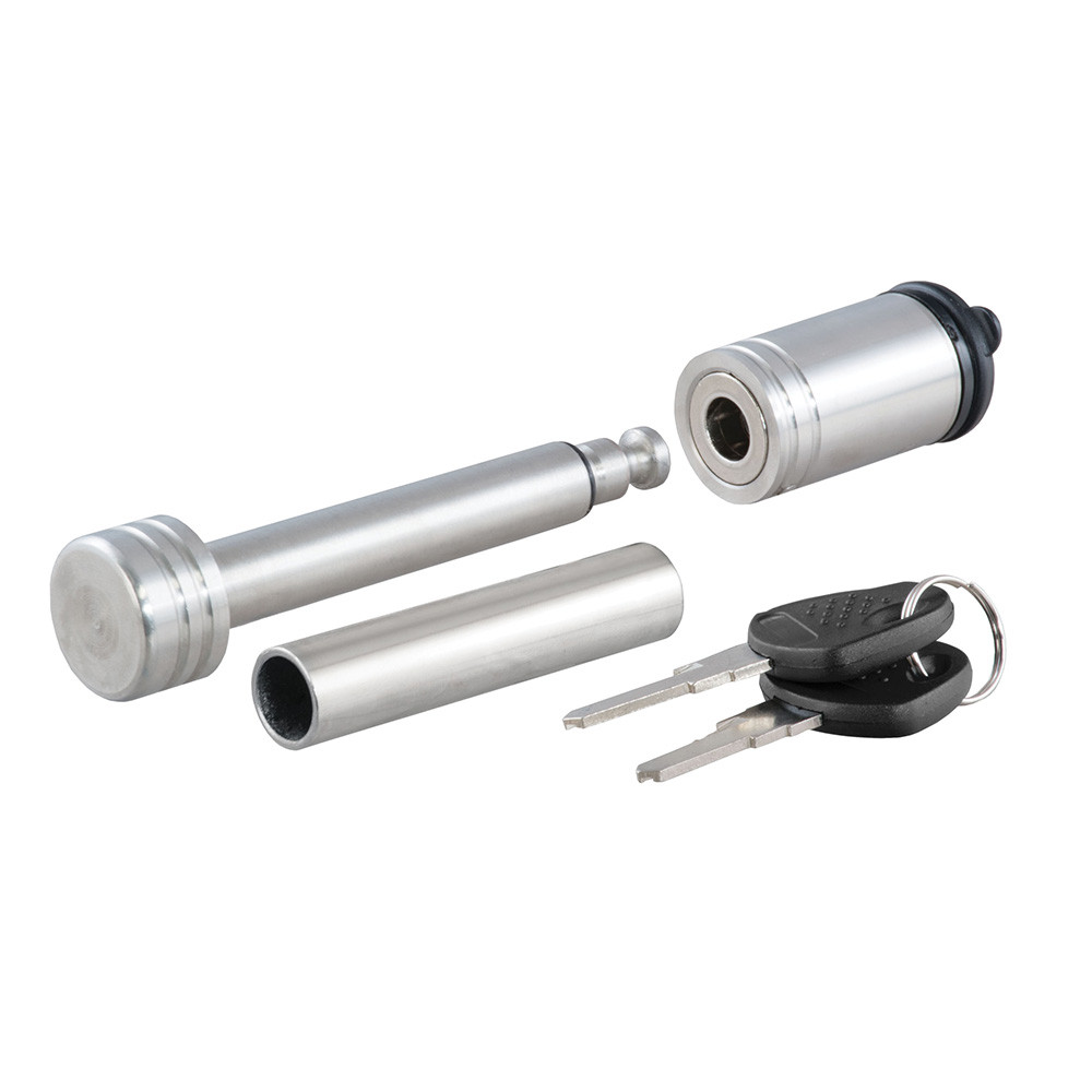 CURT 1\/2" Hitch Lock w\/5\/8" Adapter - 1-1\/4" or 2" Receiver - Barbell- Stainless Steel