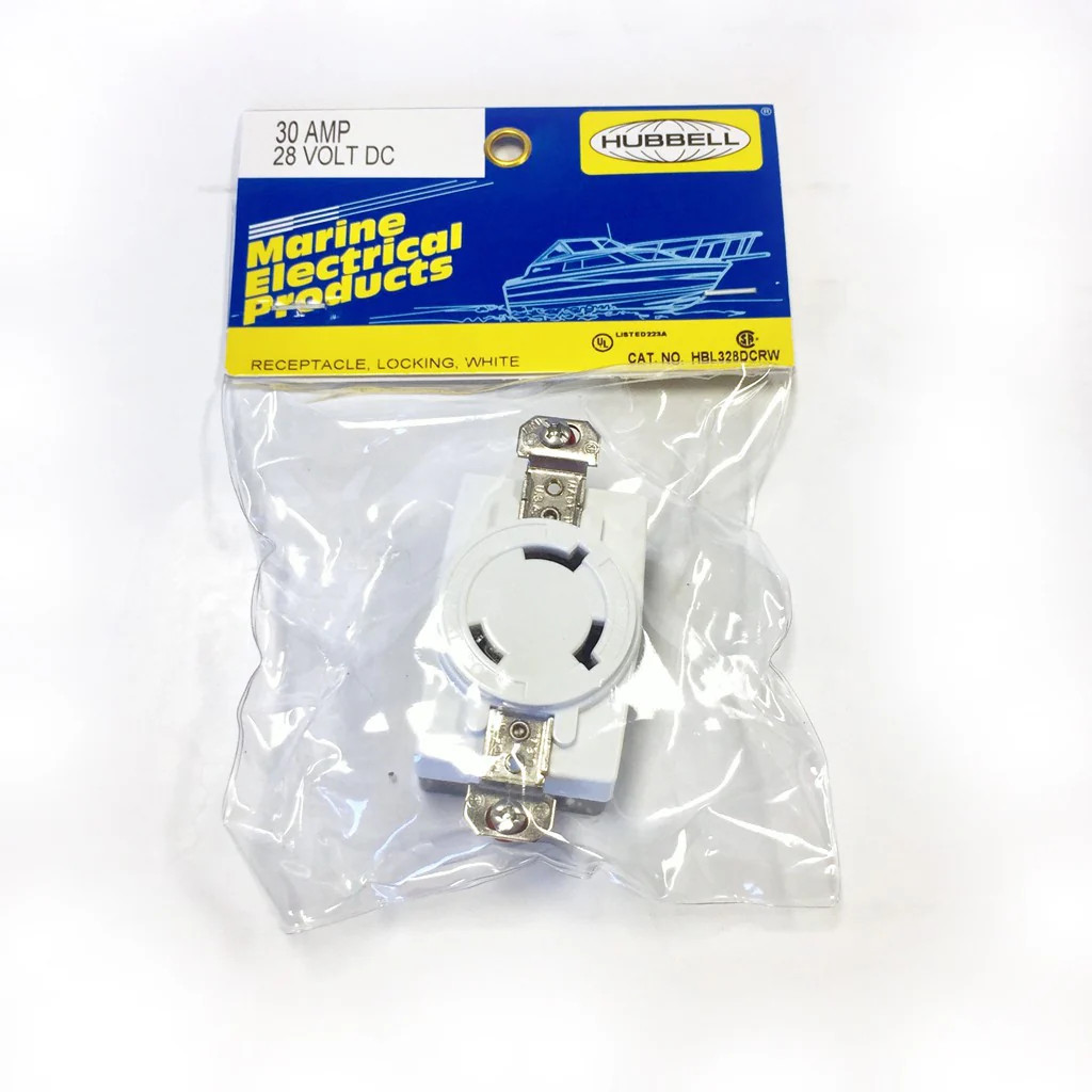 Lindgren Pitman - Hubbell Receptacle for S2400 Electric Reel 24V White (HBL328DCRW)