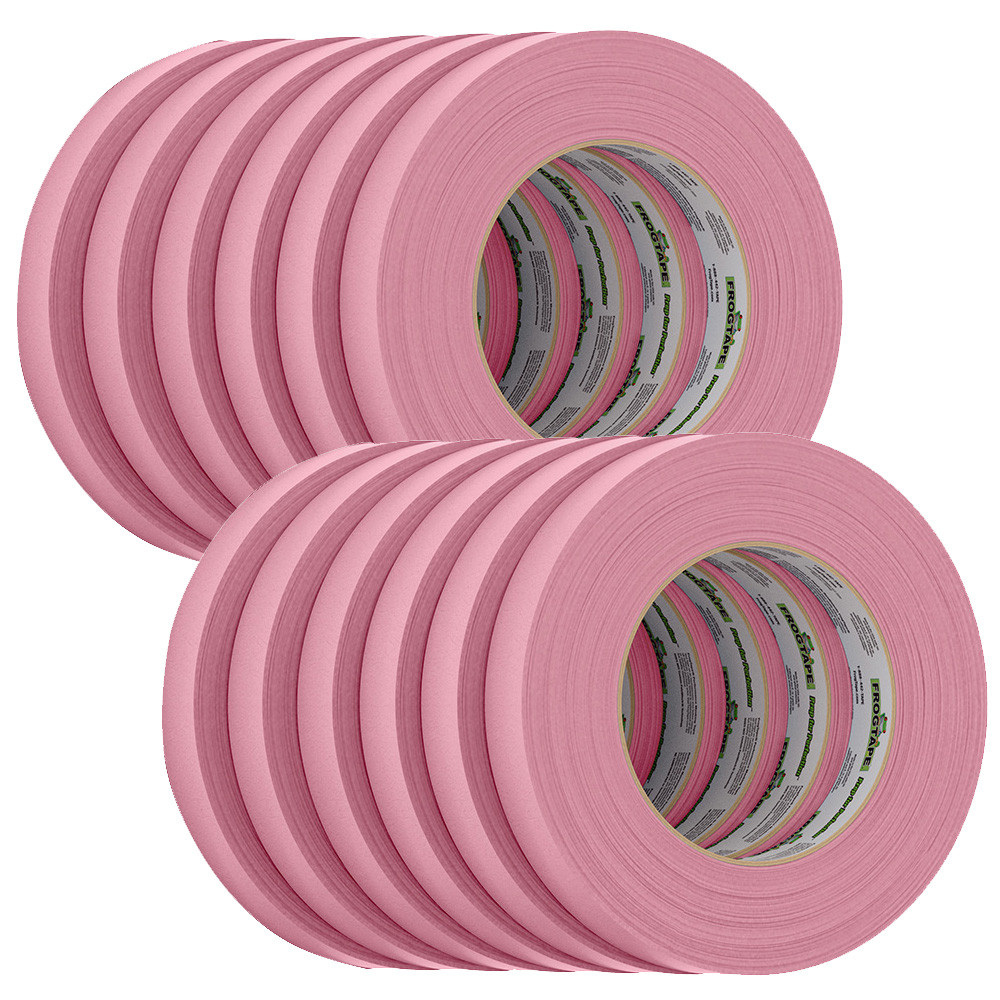 FrogTape CP 325 Medium-High Adhesion Masking Tape - 18MM x 55M x 12-Pack - Pink - Rated f\/325F