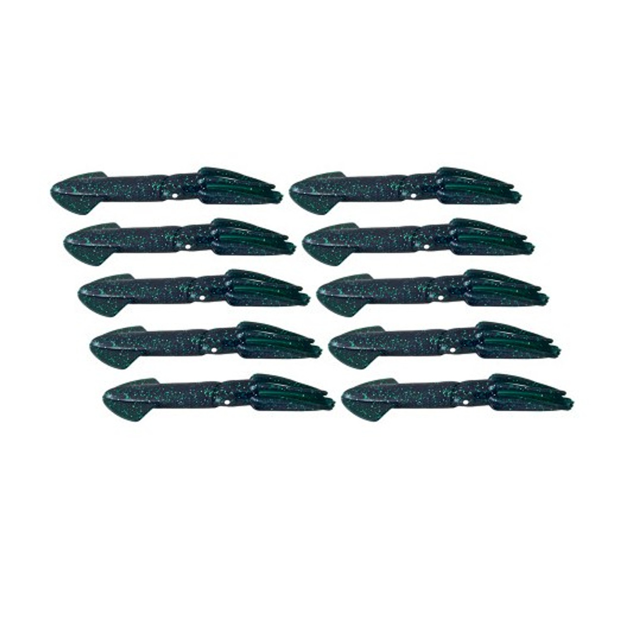 Squidnation Mauler Squid 9" Super Dark Green - 10 Pack (10039-SDG-10)