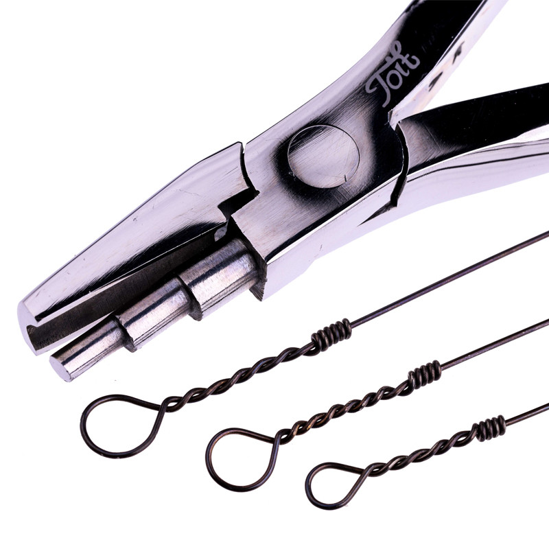 Possibly one of the most underrated connections any fisherman has in his arsenal, a Haywire Twist. If you are unsure or lack confidence in making a Haywire Twists this tool will certainly put a stop to that. It’s designed to create 3 different size Haywire Twists. Our Stainless Steel drop forged tool incorporates a form jaw, which helps to create a perfect initial loop for your Haywire Twist connection. Life is simple if you can hold your Haywire Twist easily. This tool can be used to fabricate a Shark Rig, or Pike Rig or any toothy critter rig for that matter. Our Haywire Twist Tool can also be used to make a Tokyo Rig or a Dingle Dangle Rig, to name but a few. Stopping the loop end moving while you are trying to create neat even wraps in two planes is key to the success of this tool.