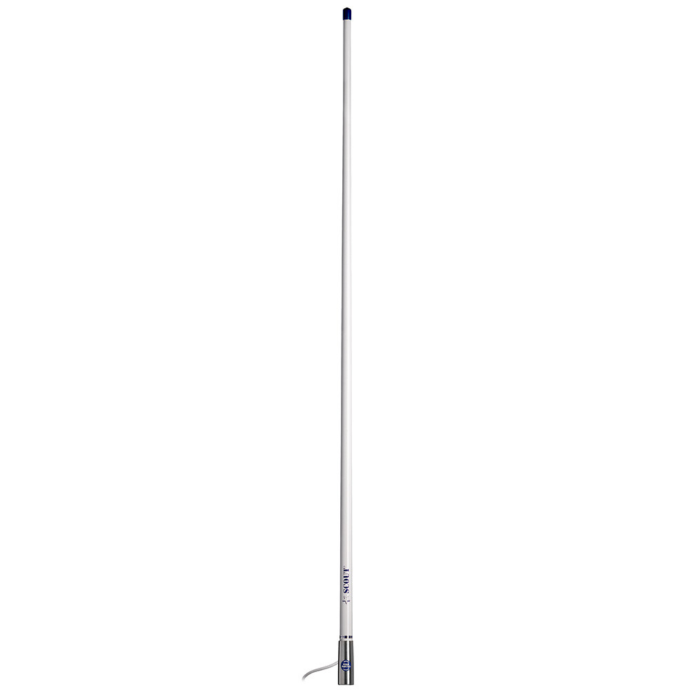 Scout 4' White VHF Antenna 3dB Stainless Steel Ferule w\/5M RG-58 Includes PL-259