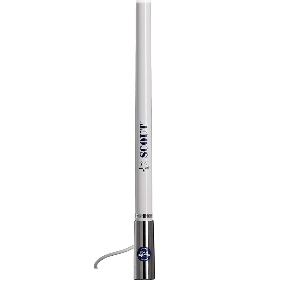 Scout 4' White VHF Antenna 3dB Stainless Steel Ferule w\/5M RG-58 Includes PL-259