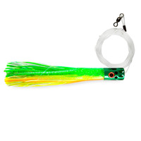 Billy Baits Magnum Turbo Whistler Lure Green/Chartreuse/Orange/Pearl Skirt - Rigged (BB-RRTW04U)