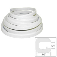 TACO Flexible Vinyl Trim - " Opening x 1\/2"W x 25'L - White TACO Flexible Vinyl Trim - " Opening x 1\/2"W x 25'L - White