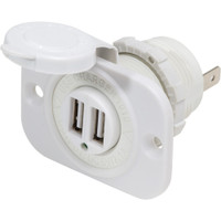 Blue Sea 12V DC Dual USB Charger Socket - White Blue Sea 12V DC Dual USB Charger Socket - White