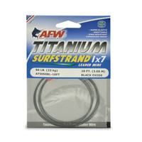 American Fishing Wire Titanium Surfstrand Bare 1x7 Titanium Leader Wire, Black, 75 Pound Test, 10 Feet