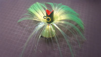 Bloody Point Baits Chugger 5oz Lime Hair/Purple Head Bloody Point Baits Chugger 5oz Lime Hair/Purple Head