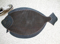 Fish Doormat Small Black Flounder