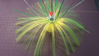 Bloody Pt Baits Chugger Char Hair w/Green Mylar/White Head Bloody Pt Baits Chugger Char Hair w/Green Mylar/White Head