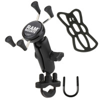RAM Mount Handlebar Rail Mount w\/Zinc Coated U-Bolt Base and Universal X-Grip Cell\/iPhone Cradle RAM Mount Handlebar Rail Mount w\/Zinc Coated U-Bolt Base and Universal X-Grip Cell\/iPhone Cradle
