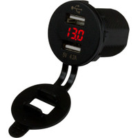 Sea-Dog Dual USB Socket\/Voltmeter w\/Hidden Display Sea-Dog Dual USB Socket\/Voltmeter w\/Hidden Display