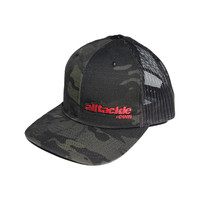 Alltackle Fishing Hat - Camo Side Hit - Black/Red