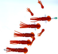 Squidnation Game fish Mini Flippy Floppy Daisy Chain - Red Sparkle