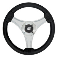 Uflex - Tavolara - 13.8" Black Polyurethane Steering Wheel w\/Silver Spokes X62 Hub Uflex - Tavolara - 13.8" Black Polyurethane Steering Wheel w\/Silver Spokes X62 Hub