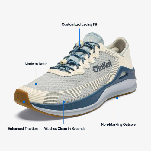 Olukai 'Ahi Shoe - Mens - Blue Pearl/White Sand