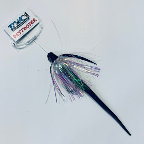 Blue Water Candy Destroyer Lure, Rigged, Black Head/Black Tail
