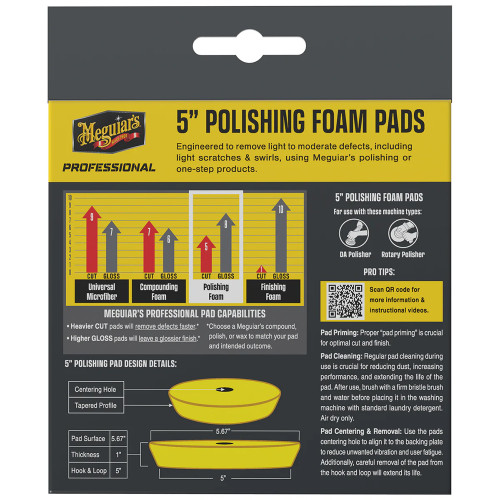 Meguiar's Professional 5" Polishing Foam Pads *2-Pack