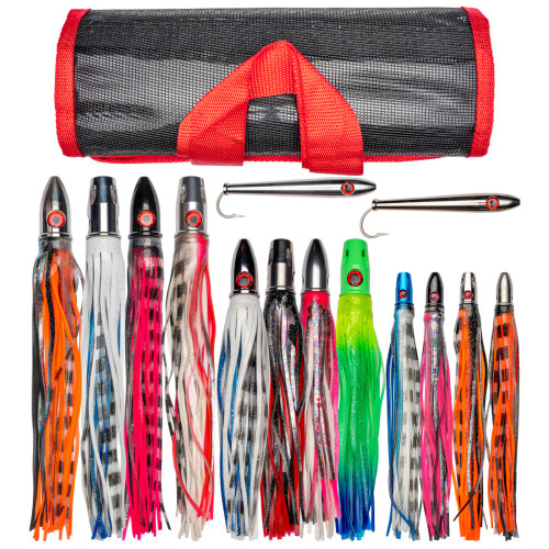 Red Eye Captain's Trolling Lure Collection - Stainless Steel - Rigged