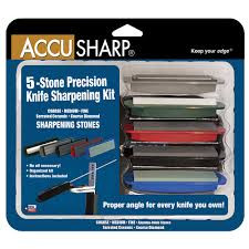 AccuSharp 059C 5-Stone Precision Set Extra Coarse/Coarse/Medium/Fine/ Ultra-Fine Diamond, Alumina, Ceramic Sharpener Multi Color