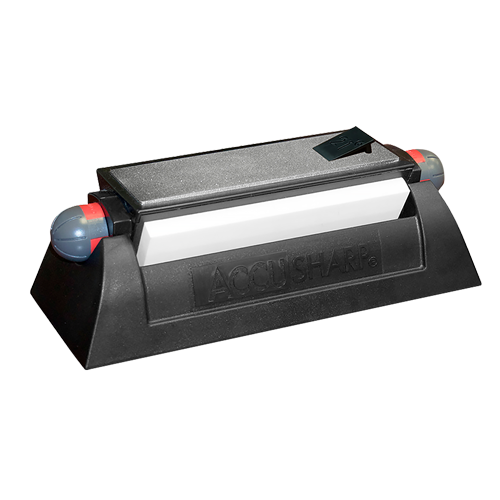 Your workshop is about to get a lot sharper with the Tri-Stone Deluxe Sharpening System from AccuSharp.  With 3 stone surfaces to choose from, and the ability to quickly and easily switch between them, the Tri-Stone Deluxe is ready to go to work.