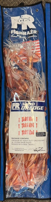 Fish Razr Squid 38" Dredge - 39 Squids - Natural - Clearance