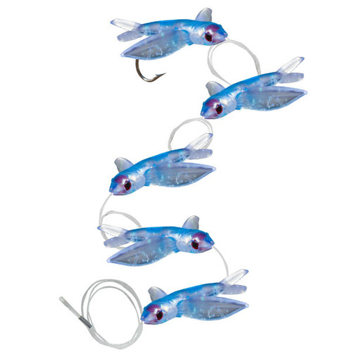 Boone Flying Fish Daisy Chain 4" Blue - 5 Baits w/ Hook (BOO55620)