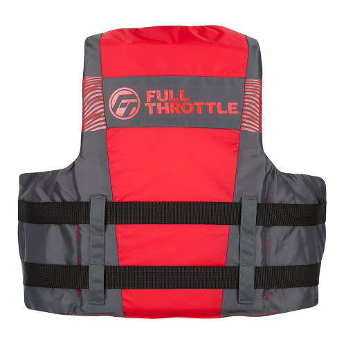 Full Throttle Adult Nylon Life Jacket - L\/XL - Black\/Red