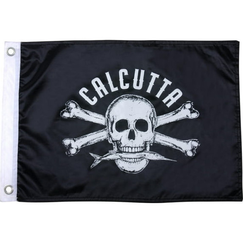 Calcutta Flag - Skull and Crossbones - Black 12" x18"