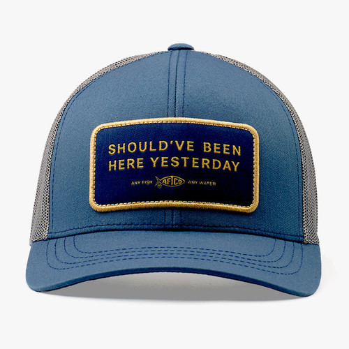 Aftco Guide Sayings Hat - Shouldv'e Been Here Yesterday - Blue/Gray