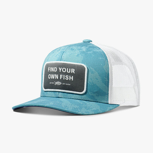 Aftco Guide Sayings Hat - Find Your Own Fish - Dusk Storm Camo